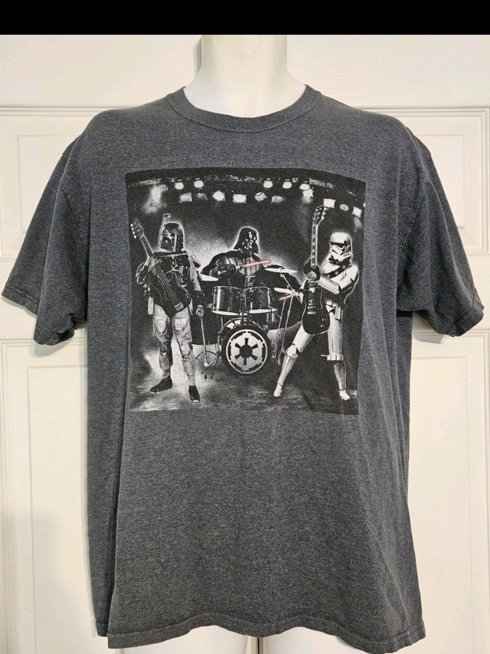 Vintage Mens Star Wars Rock Band Shirt Darth Vader Boba Fett Guitar Size Large